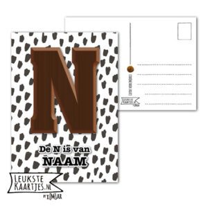 Kaart Sinterklaas - ChocoladeLetters No: 01 (Naam-Vlekken, Bruin-Roze-Zwart) - Afbeelding 3