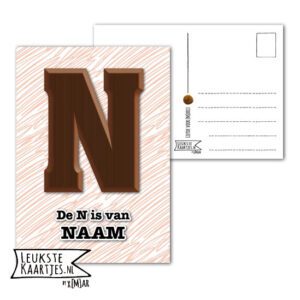 Kaart Sinterklaas - ChocoladeLetters No: 02 (Naam-Krassen, Bruin-Roze-Zwart) - Afbeelding 4