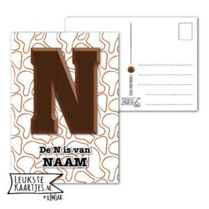 Kaart Sinterklaas - ChocoladeLetters No: 03 (Naam-Figuren, Bruin-Roze-Zwart) - Afbeelding 2