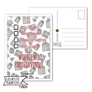 Kaart Sinterklaas -> Checklist - No: 05 (Pakjesavond-zwart/wit-pakjes)^