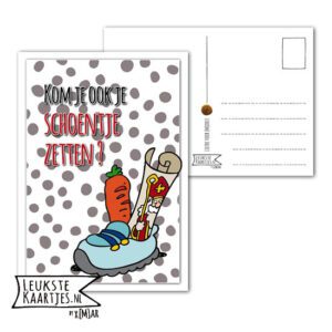 Kaart Sinterklaas -> Schoentje zetten - No: 01-1 (Schoen-stippen-Gekleurd)^