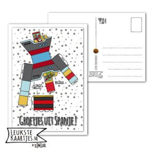 Kaart Sinterklaas -> Knutselwerkje - No: 02 (Groetjes-Spanje-gekleurd-zwart/wit)^ - Afbeelding 2