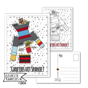 Kaart Sinterklaas -> Knutselwerkje - No: 02 (Groetjes-Spanje-gekleurd-zwart/wit)^