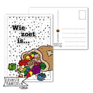 Kaart Sinterklaas -> No: 02 (Zak-kadootjes-stippen)