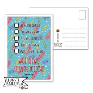 Kaart Sinterklaas -> Checklist - No: 01 (Schoen zetten-blauw-kadootjes)