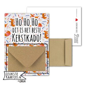 Geldkaart met mini Envelopje -> Kerst - No: 06 (Hondje-Tekkel-HoHoHo Beste KerstKado)^