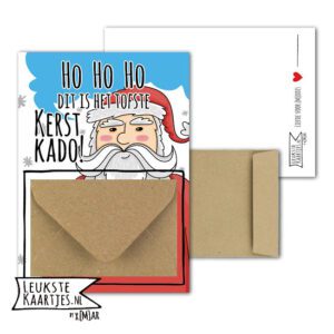 Geldkaart met mini Envelopje -> Kerst - No: 02 (Kerstman-HoHoHo Tofste KerstKado)^