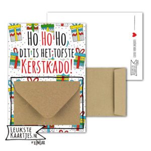 Geldkaart met mini Envelopje -> Kerst - No: 03-1 (Kadootjes-HoHoHo Dit is het Tofste Kerstkado-gekleurd)^