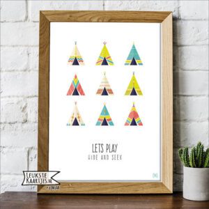 Poster Boho -> No: 02 (Lets Play-Tipi tentjes-Gekleurd)
