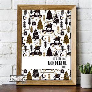 Poster Kerst - No: 01 (Kerstbomen-Wonderful time)