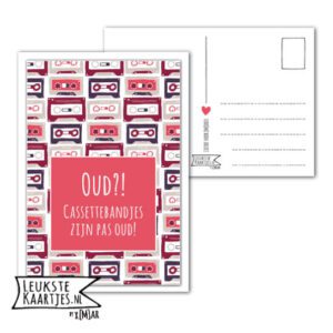 Kaart Verjaardag -> Nr 02 (Oud-Cassettebandjes-rood)