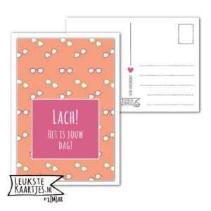 Kaart Verjaardag -> Nr 03 (Lach-Brilletjes-roze)