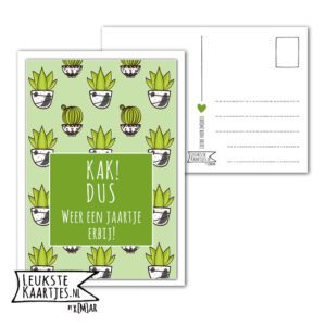 Kaart Verjaardag -> Nr 04 (Kak dus-Cactussen-groen)