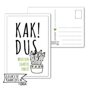 Kaart Verjaardag -> Nr 05 (Kak dus-Cactus-wit)