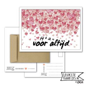 Kaart Liefde -> Nr 12 (Jij+Ik-Altijd-Hartjes-regen)