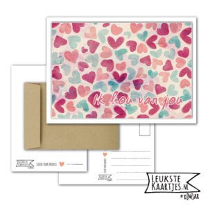 Kaart Liefde -> Nr 13 (Hou van jou-Hartjes)