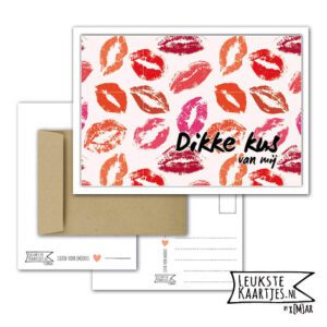 Kaart Liefde -> Nr 14 (Dikke kus-Lippenstift kusjes)
