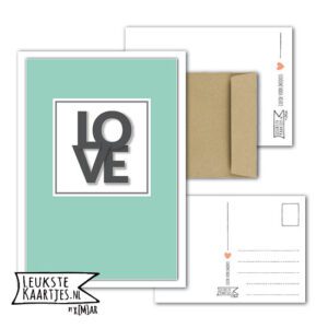 Kaart Liefde -> Nr 07 (LOVE-in wit vierkant-Groen)
