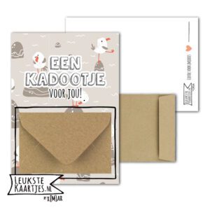 Geldkaart met mini Envelopje -> Kadootje - No:09 (Meeuw op steen)^