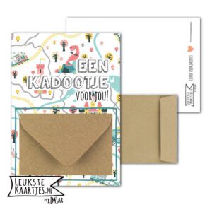 Geldkaart met mini Envelopje -> Kadootje - No:10 (Weggetje-draak)^
