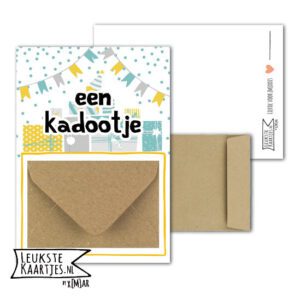 Geldkaart met mini Envelopje -> Kadootje - No:13 (Kadootjes-vlaggetjes)^