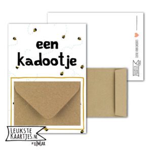 Geldkaart met mini Envelopje -> Kadootje - No:14 (Bijtjes-vliegend)