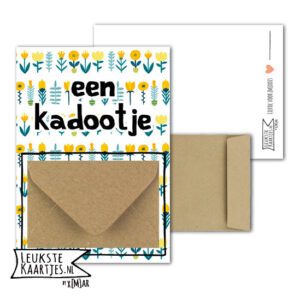 Geldkaart met mini Envelopje -> Kadootje - No:02 (Bloemen-retro)^