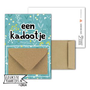 Geldkaart met mini Envelopje -> Kadootje - No:03 (Bloementjes-blauw)^