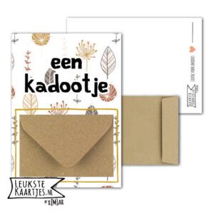 Geldkaart met mini Envelopje -> Kadootje - No:06 (Bloemen-gedroogd-aardetinten)^