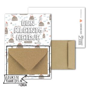 Geldkaart met mini Envelopje -> Zakcentje - No:04-1 (Meeuw op steen-kleinigheidje)^