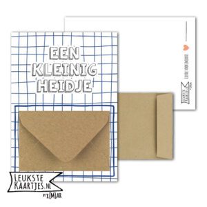 Geldkaart met mini Envelopje -> Zakcentje - No:02-1 (Ruit-blauw-kleinigheidje)^