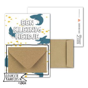 Geldkaart met mini Envelopje -> Zakcentje - No:03-1 (Haai met gele visjes-kleinigheidje)^