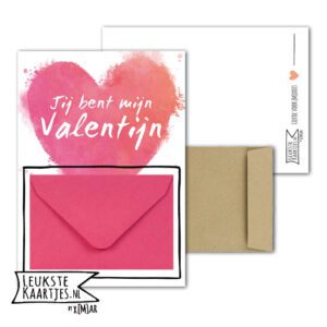 Geldkaart met mini Envelopje -> Liefde - No: 06 (Jij mijn Valentijn-Groot roze hart)