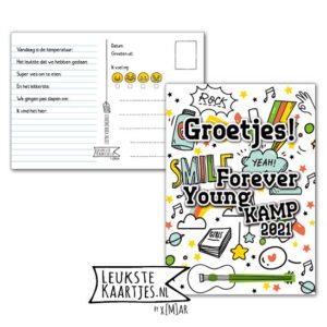 Kaart Op Kamp -> Forever Young No: 16 – 3 (Groetjes-Stickers-Smile – 2023)