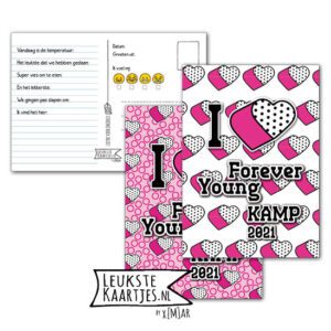 Kaart Op Kamp -> Forever Young No: 17 – 3 (I-Love-Poppie-Hart-wit/roze – 2023)