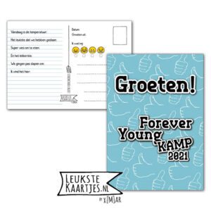 Kaart Op Kamp -> Forever Young No: 21 – 3 (Groeten-Duimen-blauw – 2023)