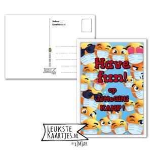 Kaart Op Kamp -> JoMeGiNi - Thuisblijvers No: 18 /1-16 (Have-Fun-Smilys-Mondkapje)