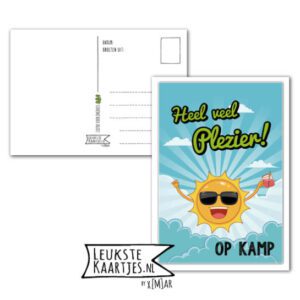 Kaart Op Kamp -> Thuisblijvers No: 06 /1 (Veel plezier-Zon-Limo-Wolk-blauw)