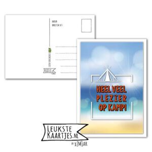Kaart Op Kamp -> Thuisblijvers No: 08 /1 (Veel plezier-Strand-Tent)