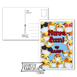 Kaart Op Kamp -> Thuisblijvers No: 18 /2 (Have-Fun-Smilys-Mondkapje)