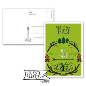 Kaart Op Kamp -> Thuisblijvers No: 02 -1 /1 (Groeten-Thuis-Groen/Roze)