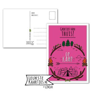 Kaart Op Kamp -> Thuisblijvers No: 02 -2 /1 (Groeten-Thuis-Roze)