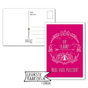 Kaart Op Kamp -> Thuisblijvers No: 04 -2 /1 (Op Kamp-Veel plezier-Roze)