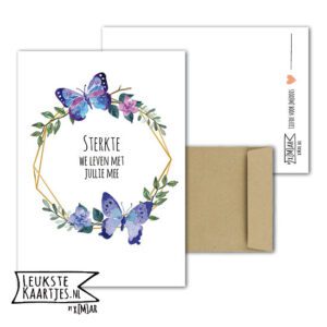 Kaart Steun -> Medeleven - No: 10 (Vlinders in krans - Sterkte, we leven mee)