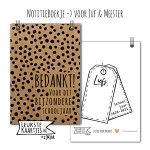 NotitieBoekje -> Juf/Meester No:02 (Bedankt schooljaar-Dots zwart/kraft) - Afbeelding 2
