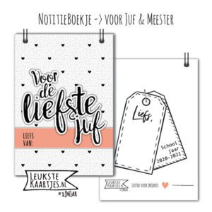 NotitieBoekje -> Juf/Meester No:03 (Liefste juf-Hartjes-stippen-roze) - Afbeelding 2