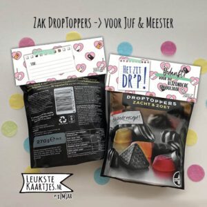 Zak Drop-Toppers -> Juf & Meester - No:01 (Het zit DR'P-Bedankt Schooljaar-Hartjes poezenpoot) - Afbeelding 2