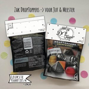 Zak Drop-Toppers -> Juf & Meester - No:07 (Het zit DR'P-Topper-Frame-Stippen-Hartjes) - Afbeelding 2