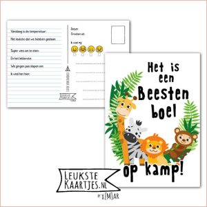 Kaart Op Kamp -> Kaarten Mee - No: 31 /4 (Het is een Beestenboel op kamp - Jungle dieren)