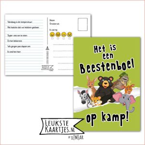 Kaart Op Kamp -> Kaarten Mee - No: 32 /4 (Het is een Beestenboel op kamp - Dieren - Groen)